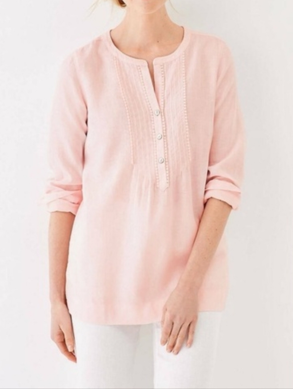 J. Jill Love Linen Light Pink Top